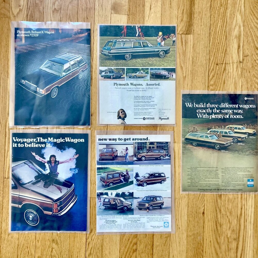 Lot 5 Vintage Magazine Car Advertisements Ads Chrysler Plymouth 1960s - 1980s